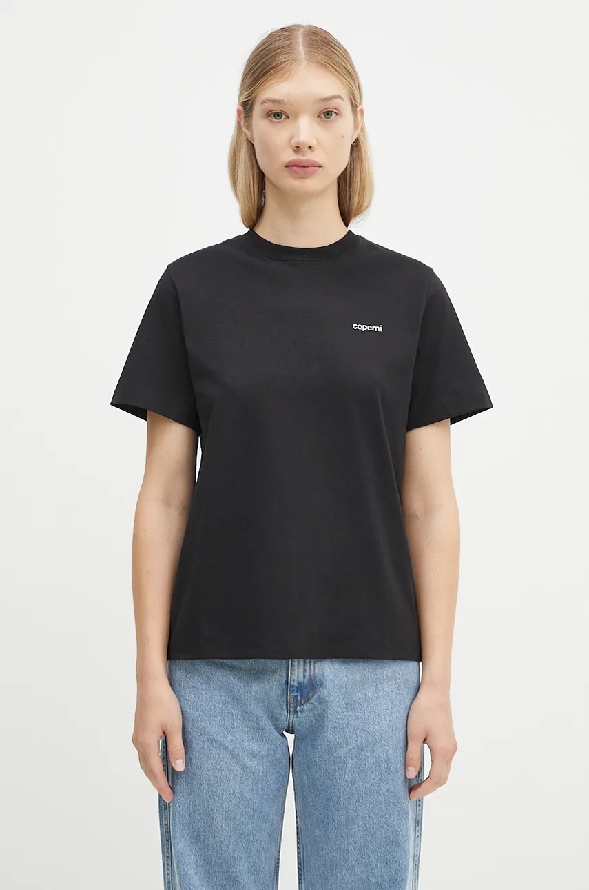 Bavlněné tričko Coperni Logo Boxy černá barva, COPJS03504