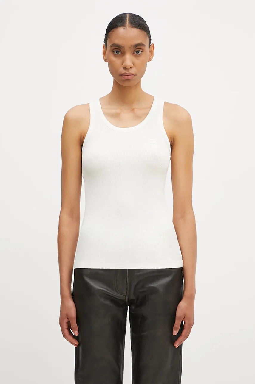 Top Coperni Rib Logo Tank Top dámský, béžová barva, COPJS12F5006