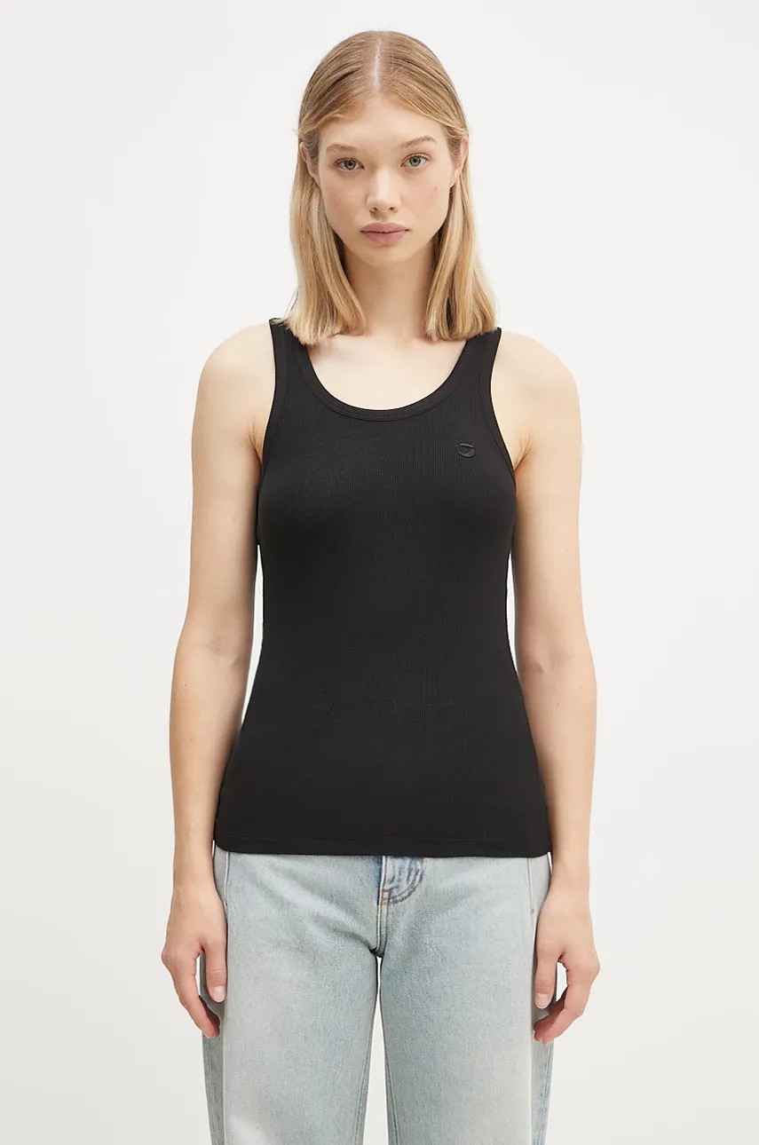 Coperni top Rib Logo Tank Top femei, culoarea negru, COPJS12F5006 Coperni top Rib Logo Tank Top femei, culoarea negru, COPJS12F5006