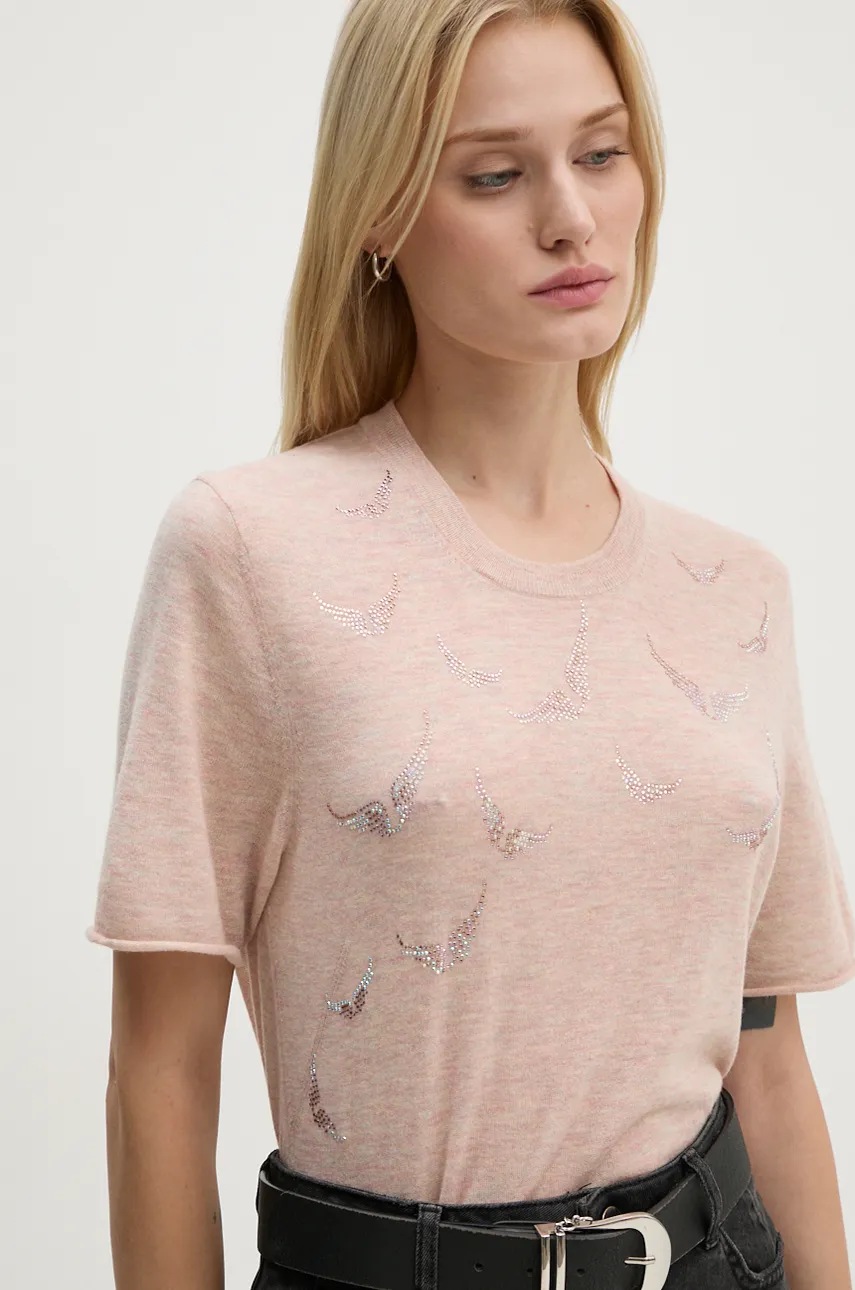 Πουλόβερ κασμίρ ZADIG&VOLTAIRE χρώμα: ροζ, KWSW01674 φωτογραφία