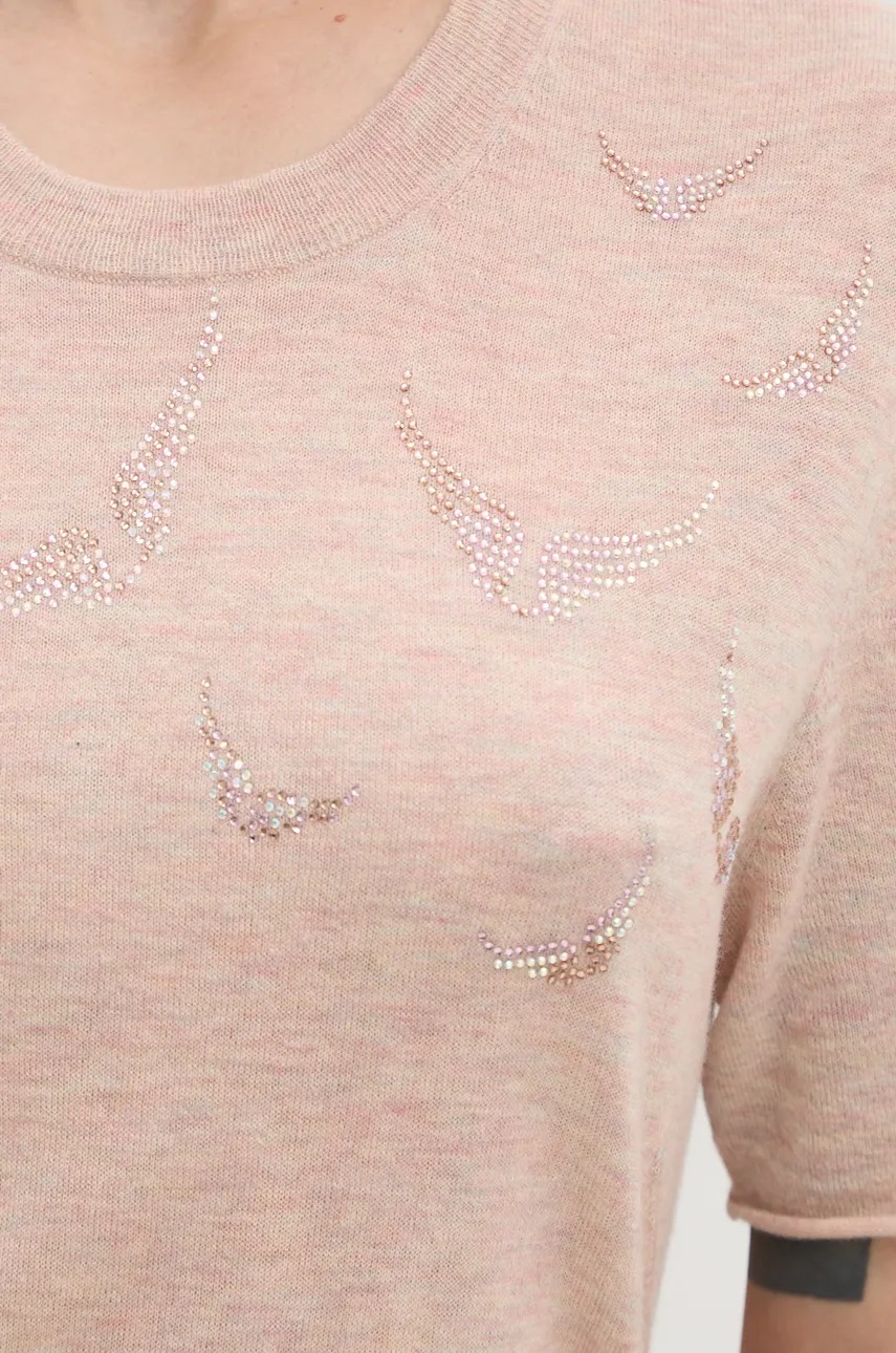 Πουλόβερ κασμίρ ZADIG&VOLTAIRE χρώμα: ροζ, KWSW01674 φωτογραφία