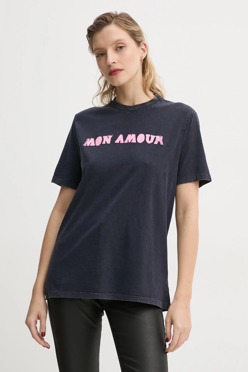 

Памучна тениска ZADIG&VOLTAIRE в тъмносиньо JWTS01668, Тъмносин