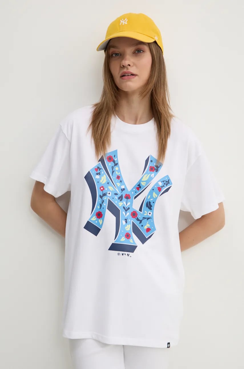 47 brand tricou din bumbac MLB New York Yankees femei, culoarea alb, BB017TMYIHQ628083WW 47 brand tricou din bumbac MLB New York Yankees femei, culoarea alb, BB017TMYIHQ628083WW