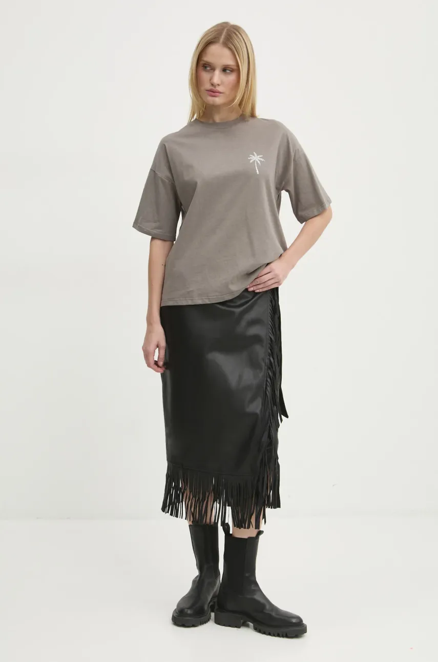 Хлопковая футболка Never Fully Dressed Washed Grey Mystcial Tee женская цвет серый NFDTO1545 Хлопковая футболка Never Fully Dressed Washed Grey Mystcial Tee женская цвет серый NFDTO1545