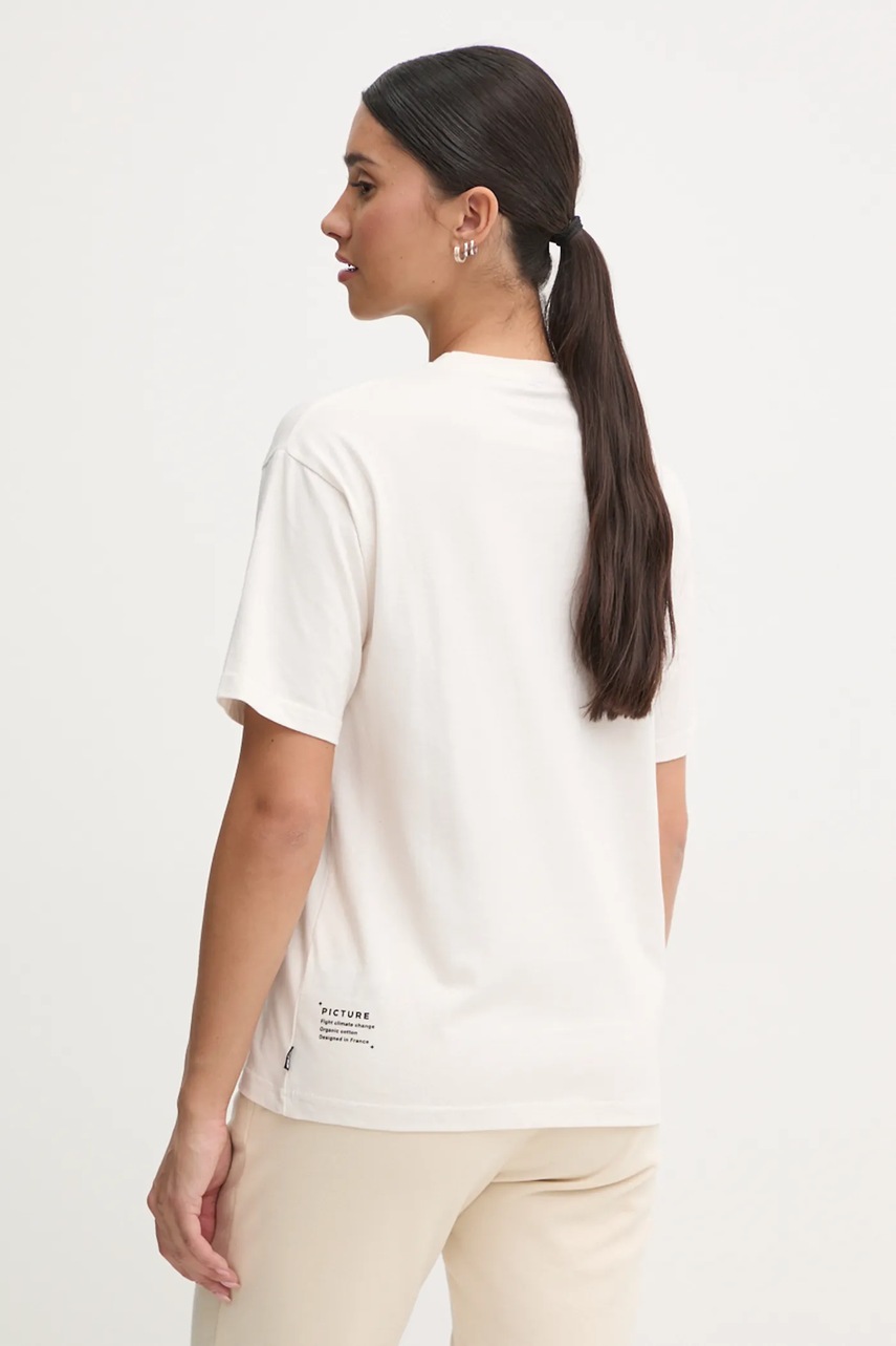 Βαμβακερό μπλουζάκι Picture D&S Doggo γυναικείο, χρώμα: μπεζ, WTS0554 φωτογραφία