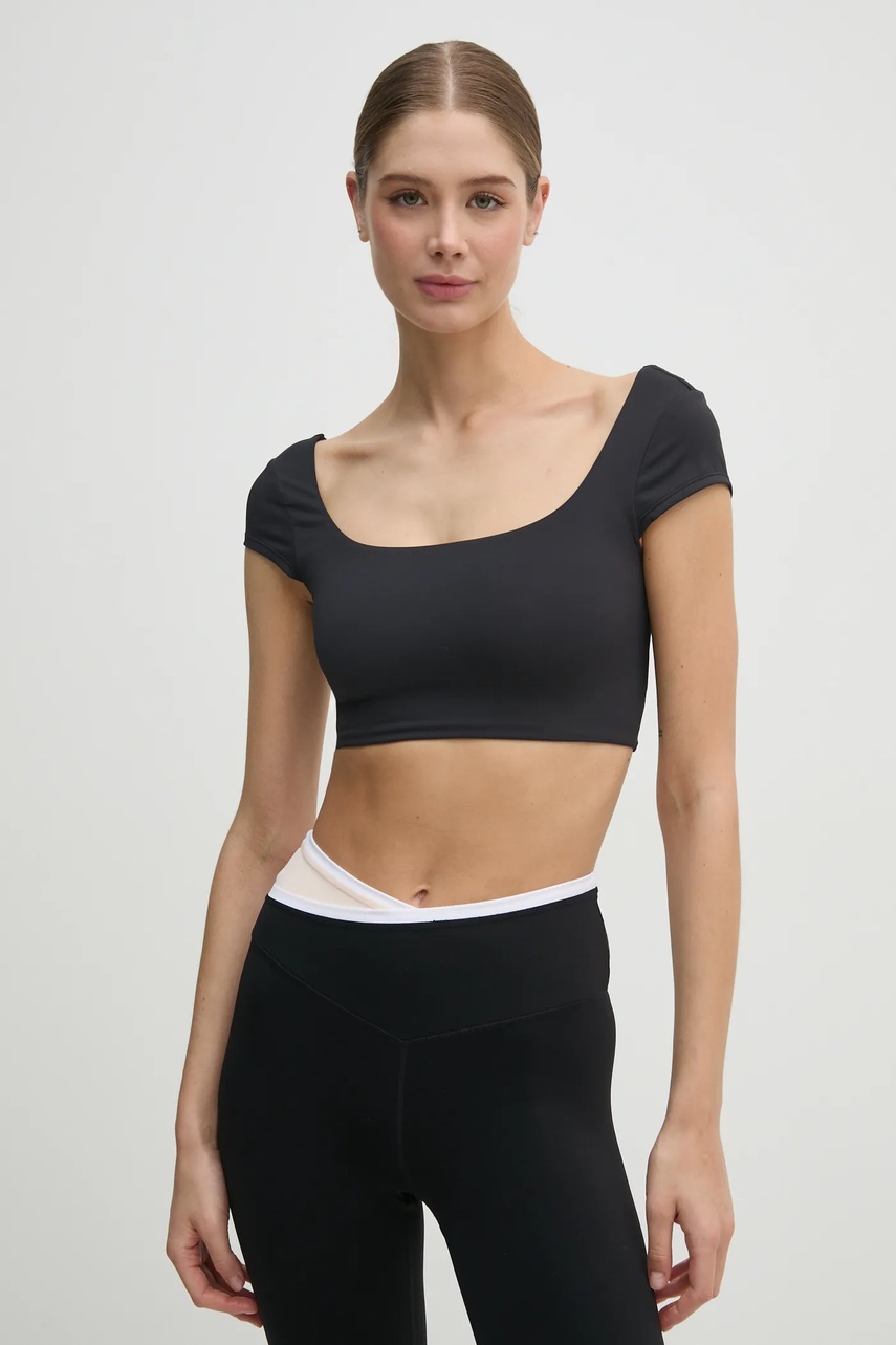 Μπλουζάκι προπόνησης P.E Nation Magnitude χρώμα: μαύρο, 244C216 φωτογραφία