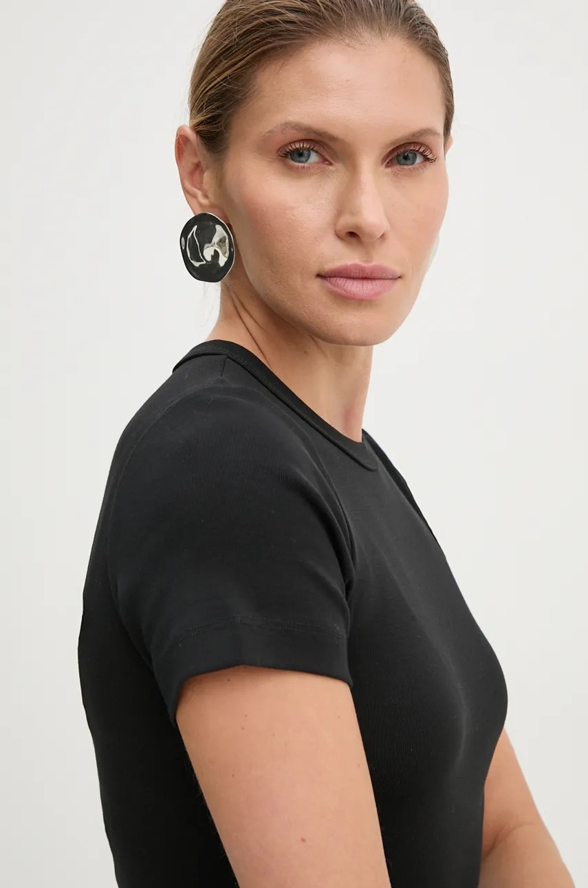 Βαμβακερό μπλουζάκι A.L.C. γυναικείο, χρώμα: μαύρο, 8KTOP00756 φωτογραφία