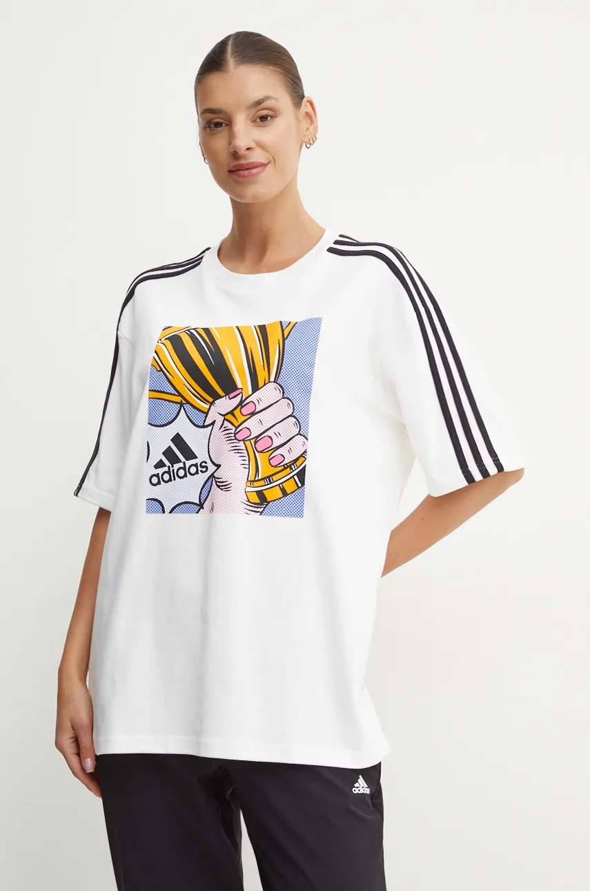 

Памучна тениска adidas в бяло IW2744, Бял
