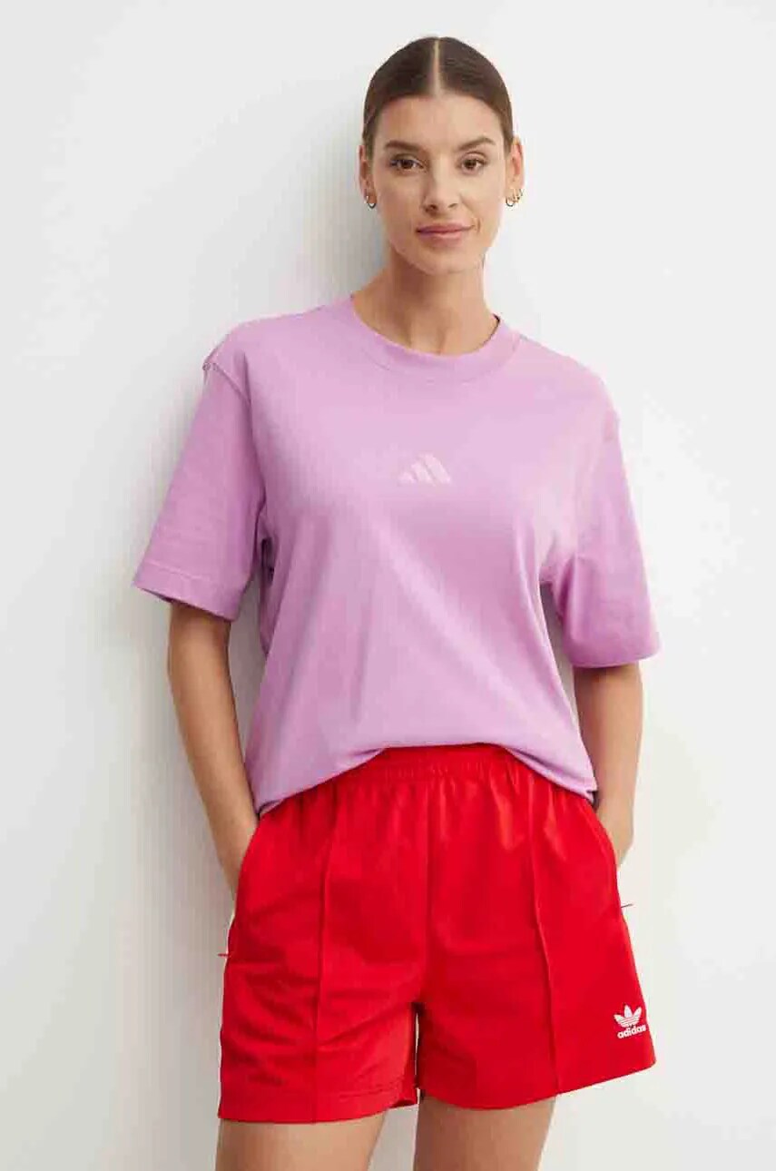 adidas tricou din bumbac All SZN femei, culoarea violet, IY6794