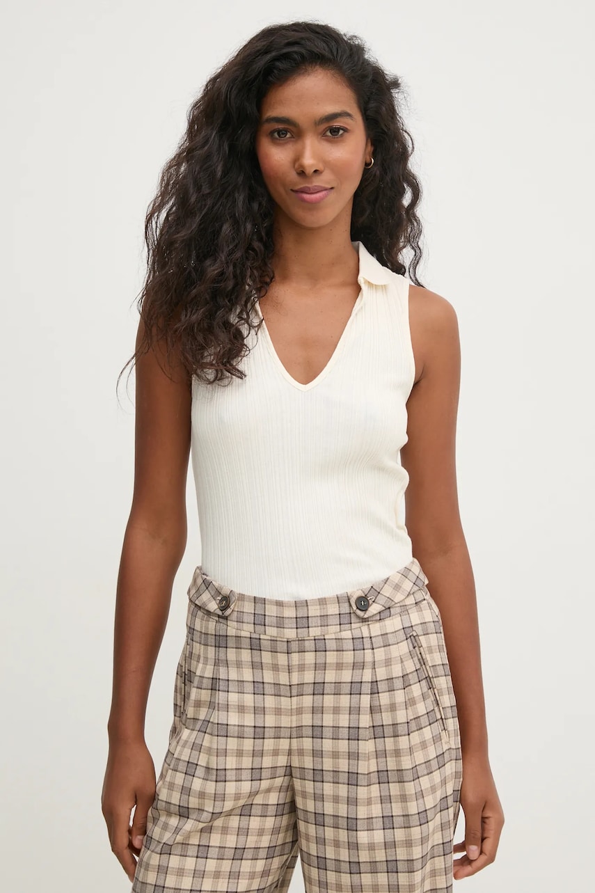 Pedro del Hierro top femei, culoarea bej, 4538936 Pedro del Hierro top femei, culoarea bej, 4538936