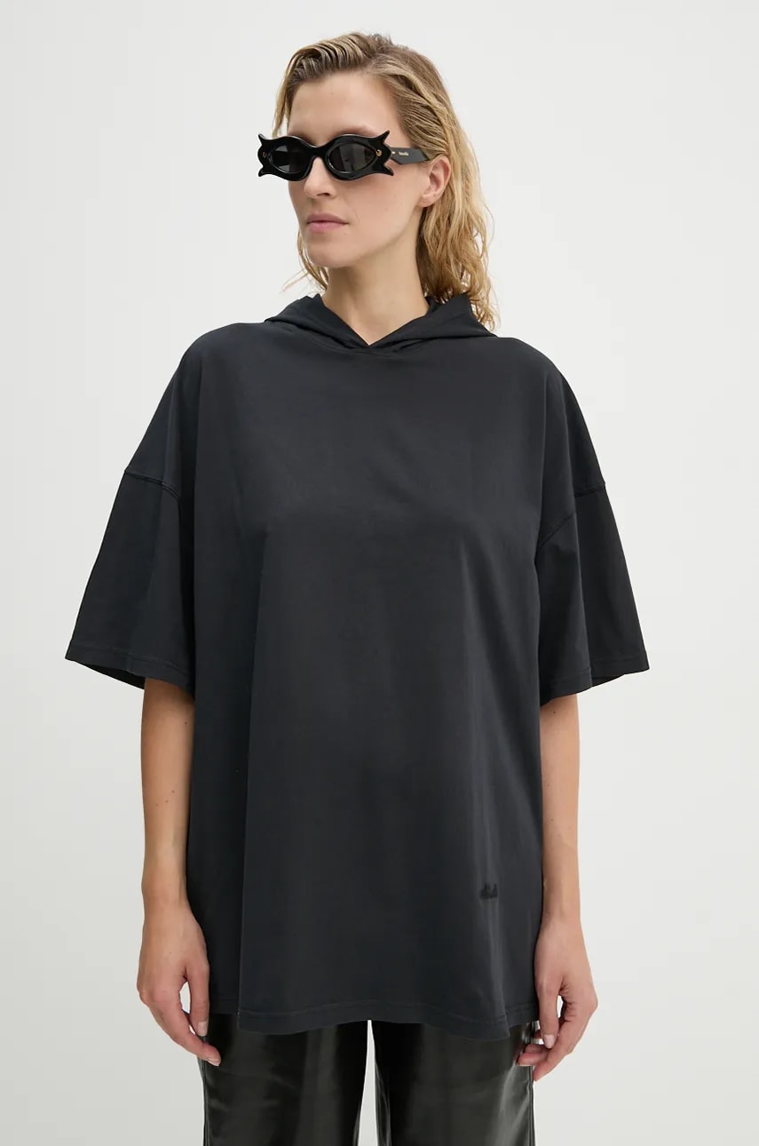 Nanushka tricou din bumbac KACPER femei, culoarea negru, NU24PFSH03899 Nanushka tricou din bumbac KACPER femei, culoarea negru, NU24PFSH03899