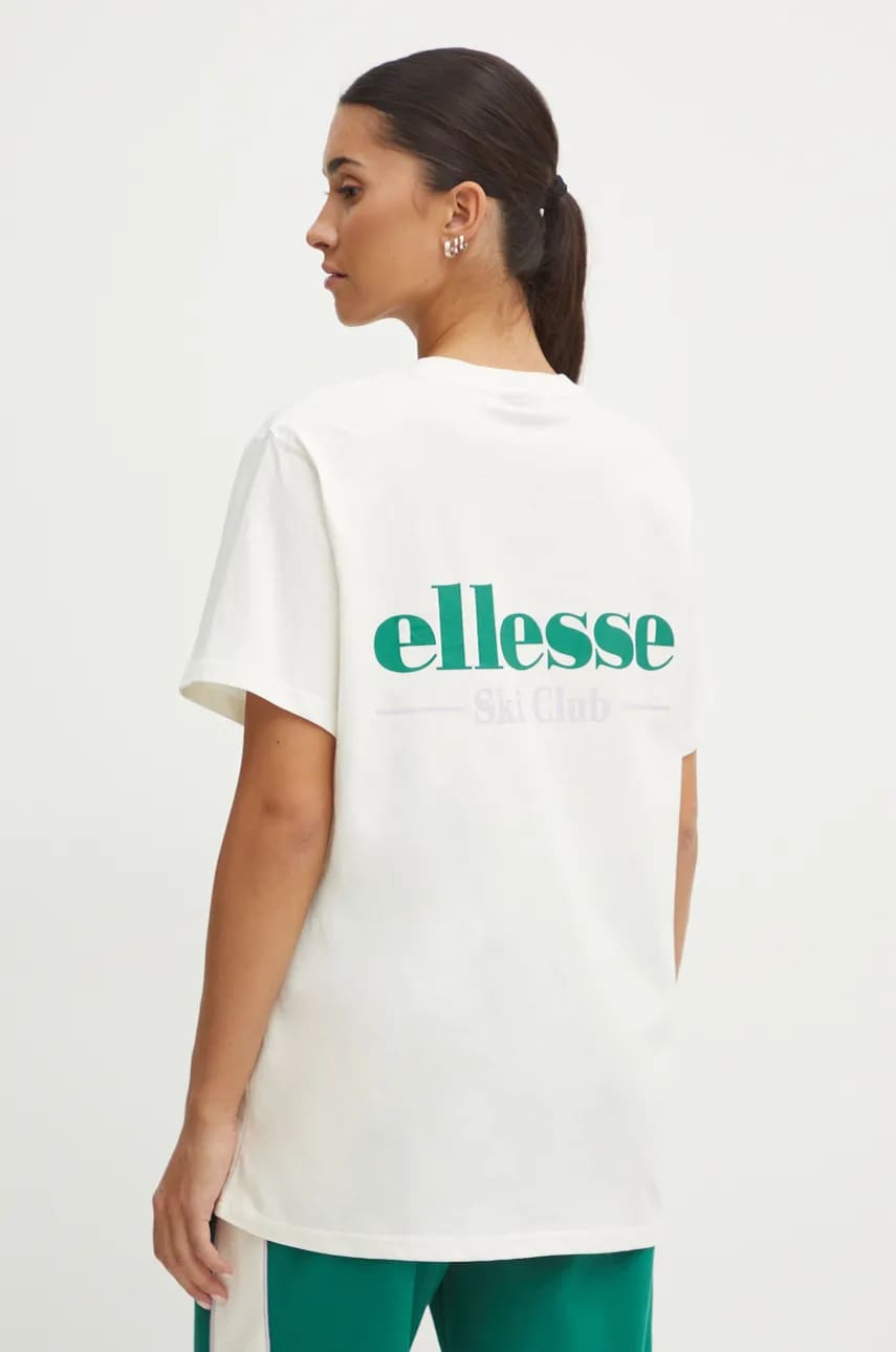 Ellesse tricou din bumbac MERIBEL femei, culoarea bej, SGX20906 Ellesse tricou din bumbac MERIBEL femei, culoarea bej, SGX20906