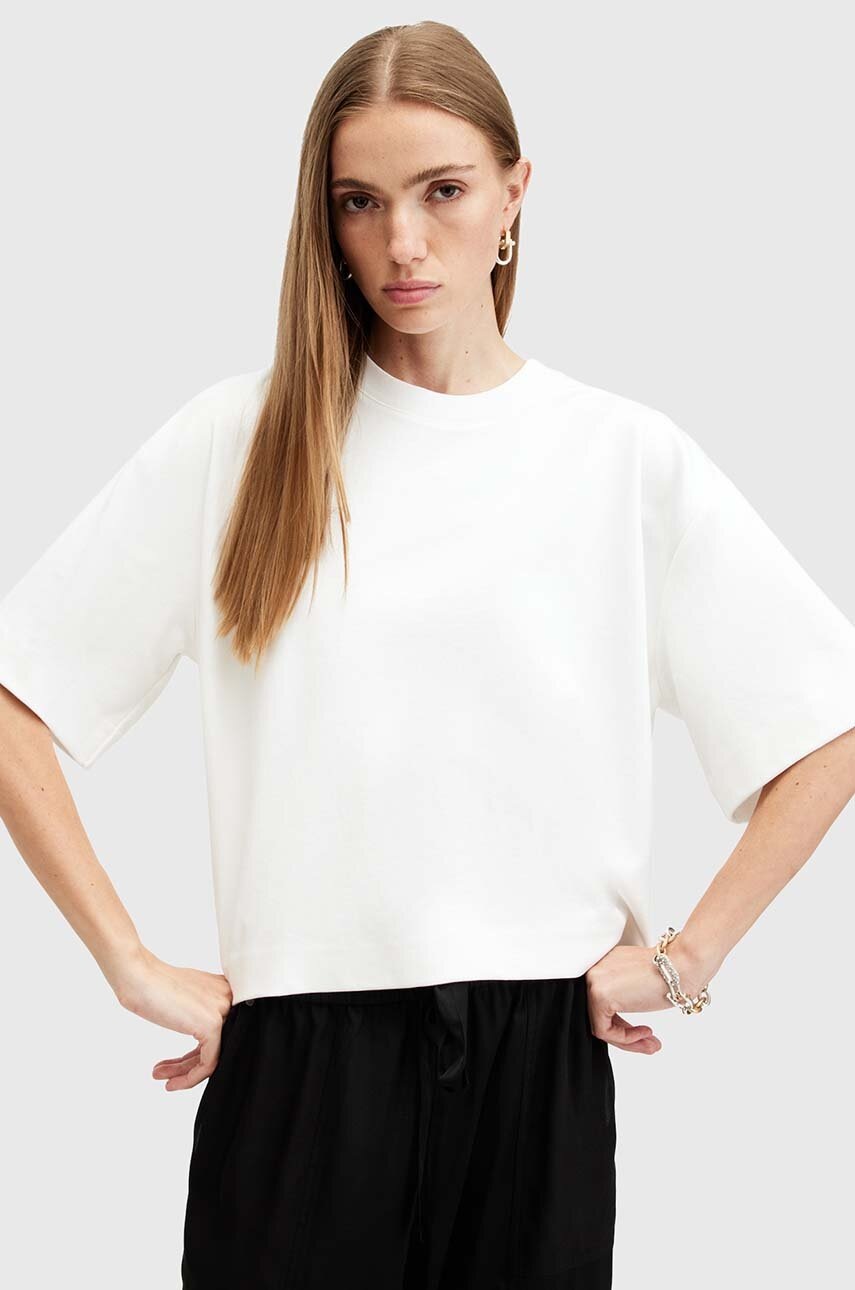 

Памучна тениска AllSaints TILLIE TEE в бяло W050JA, Бял