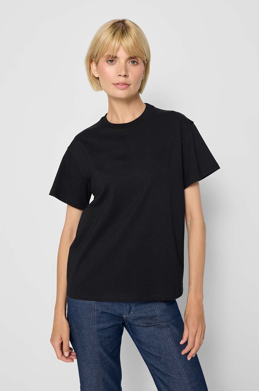 Bizuu tricou din bumbac TISHA femei, culoarea negru, TISHA.CZARNY