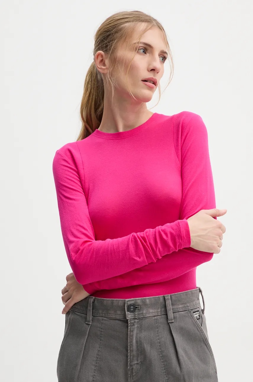 

Памучна блуза с дълги ръкави G-Star Raw в розово D25058-C954, Розов