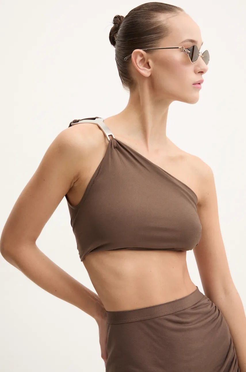 Rick Owens Lilies top femei, culoarea maro, LI02D5192RV