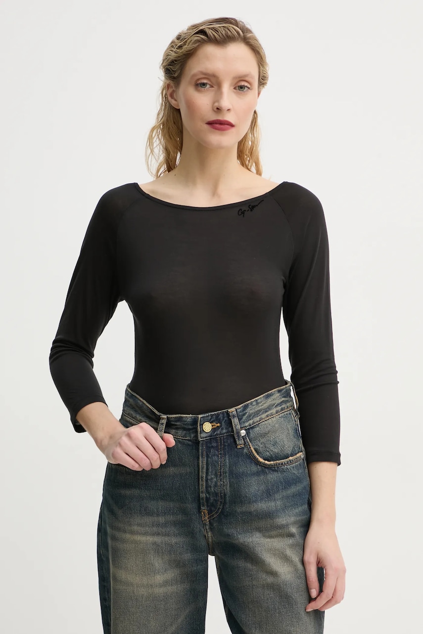 G-Star longsleeve femei, culoarea negru, D25065-9297