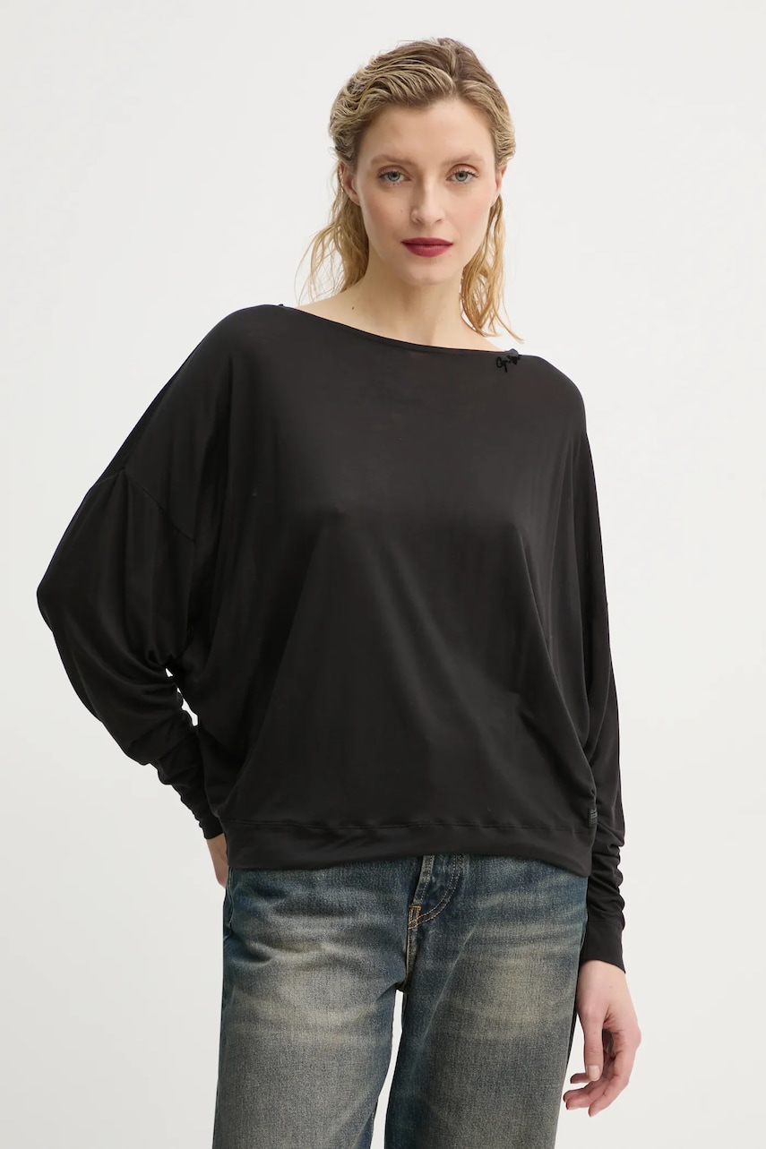 G-Star longsleeve femei, culoarea negru, D25074-9297
