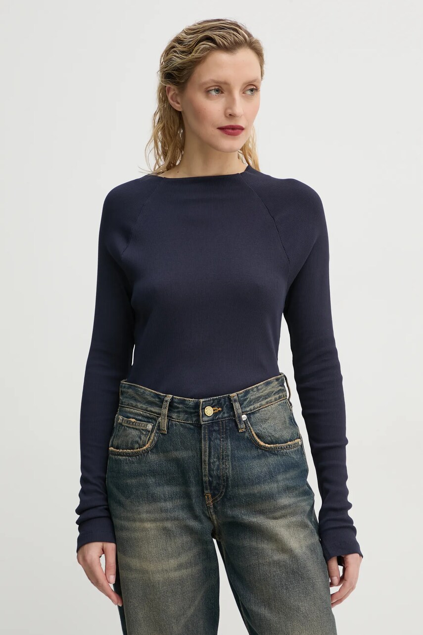 G-Star Raw longsleeve din bumbac culoarea albastru marin, D26411-5268