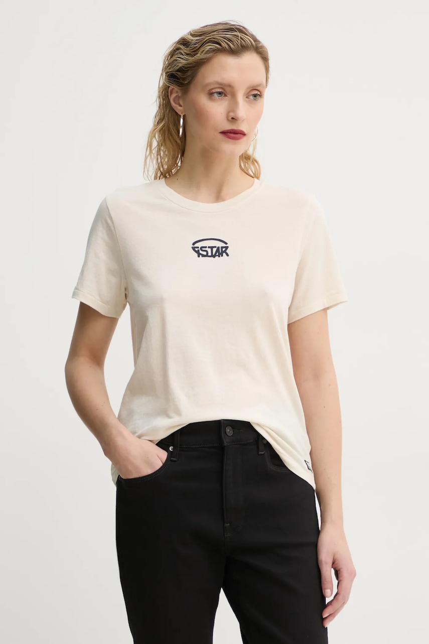 G-Star tricou din bumbac femei, culoarea bej, D26417-C954