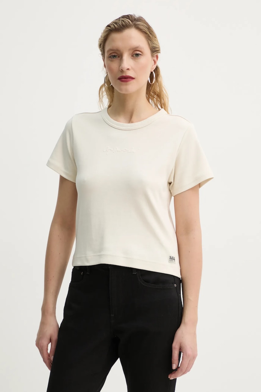 G-Star tricou din bumbac femei, culoarea bej, D26423-C812