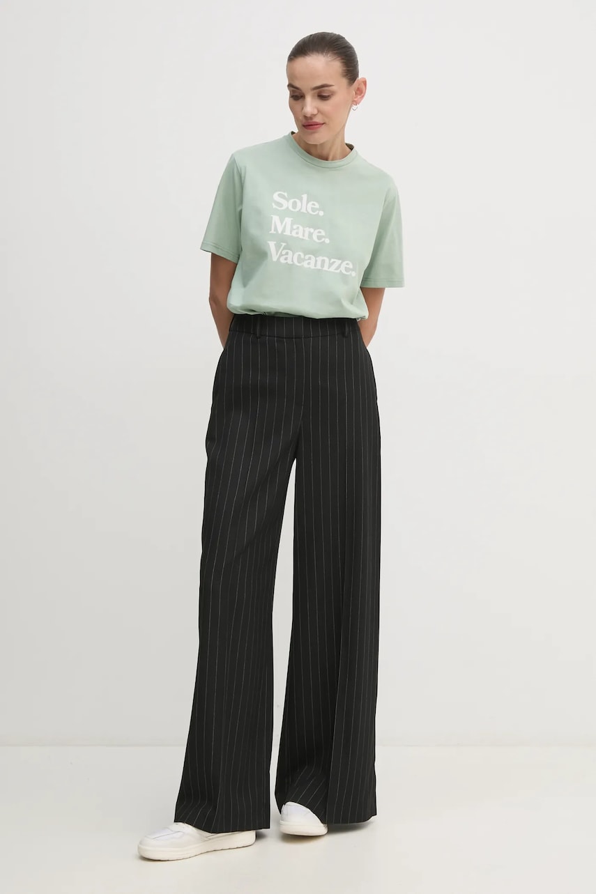 Хлопковая футболка Drivemebikini Sole Mare Vacanze женская цвет зелёный Хлопковая футболка Drivemebikini Sole Mare Vacanze женская цвет зелёный