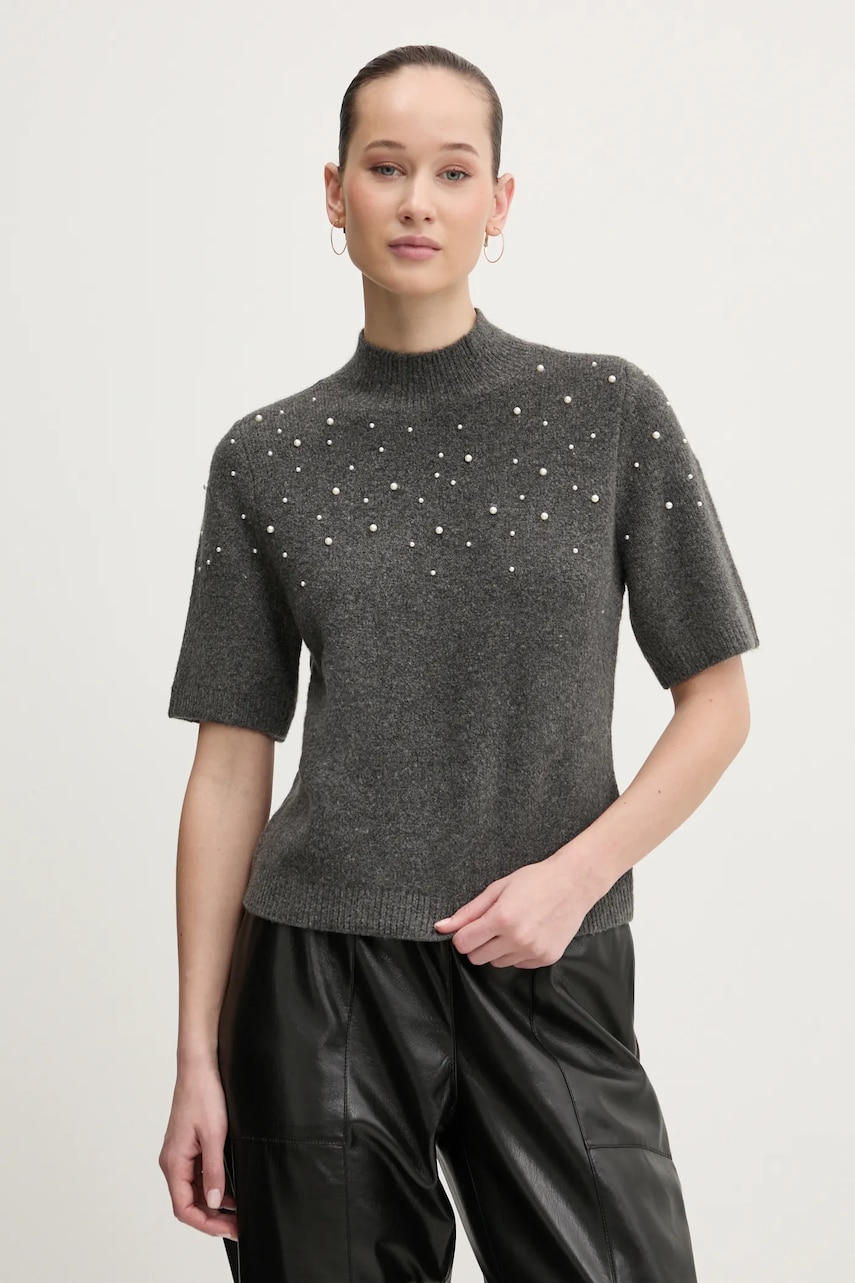 Abercrombie & Fitch pulover din amestec de lana femei, culoarea gri, cu turtleneck, KI150-4339 Abercrombie & Fitch pulover din amestec de lana femei, culoarea gri, cu turtleneck, KI150-4339