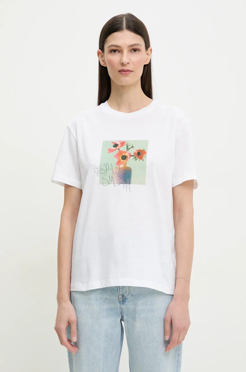 PS Paul Smith tricou din bumbac femei, culoarea alb, W2R.232V.PP4958