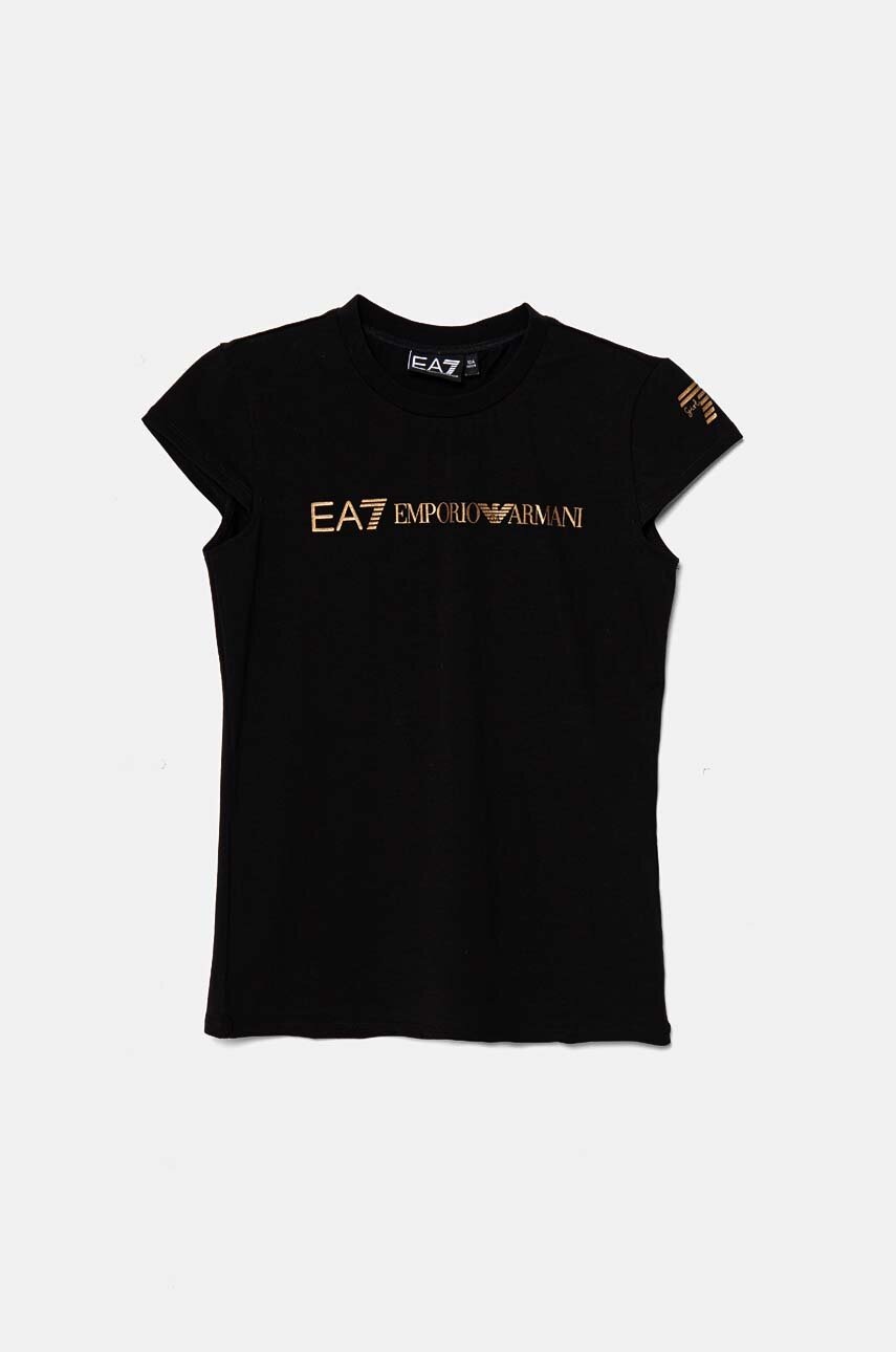 

Детска тениска EA7 Emporio Armani в черно 6DFT01 FJQCZ, Черен