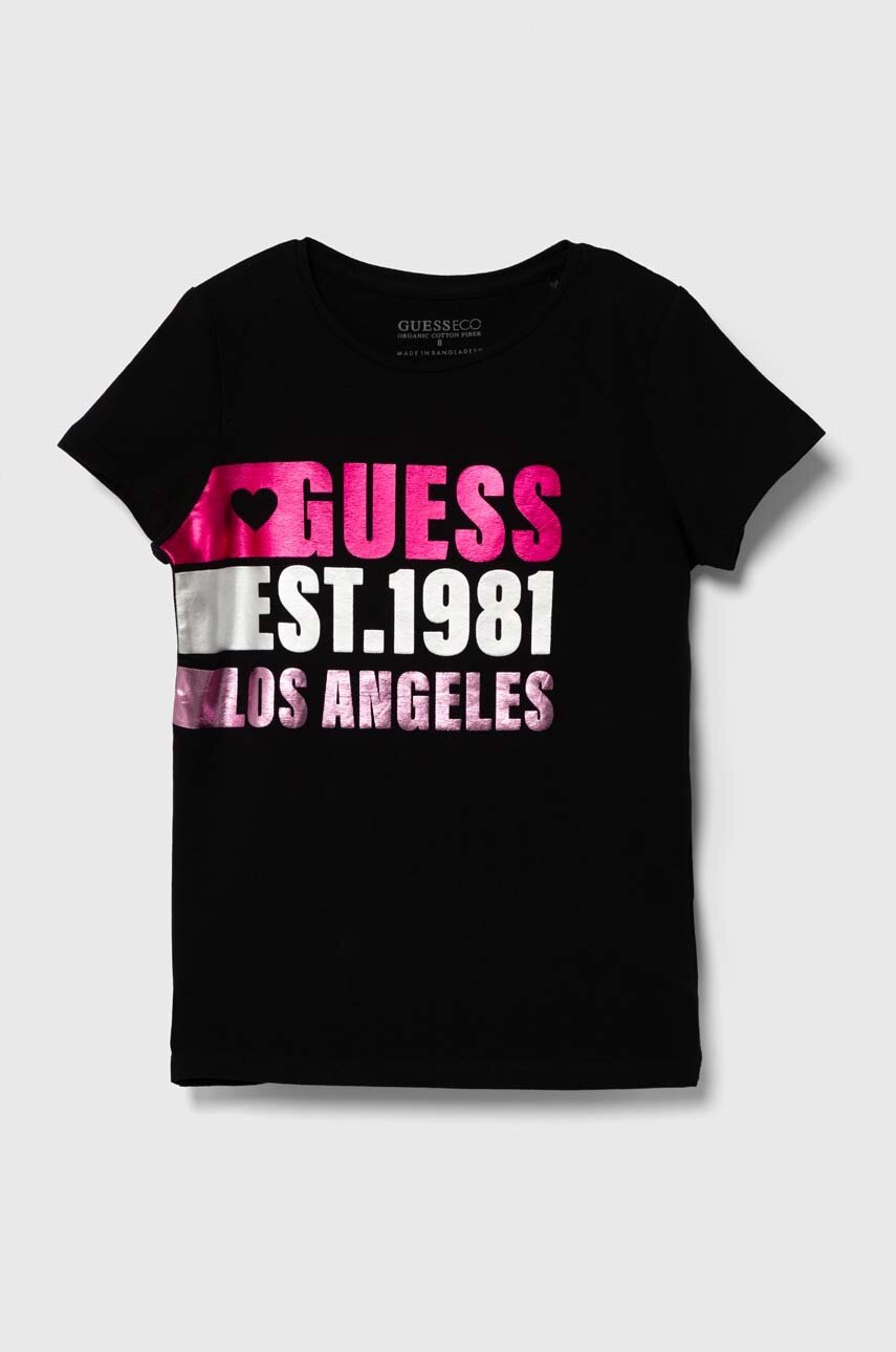 

Детска тениска Guess в черно J4YI00 K6YW4, Черен