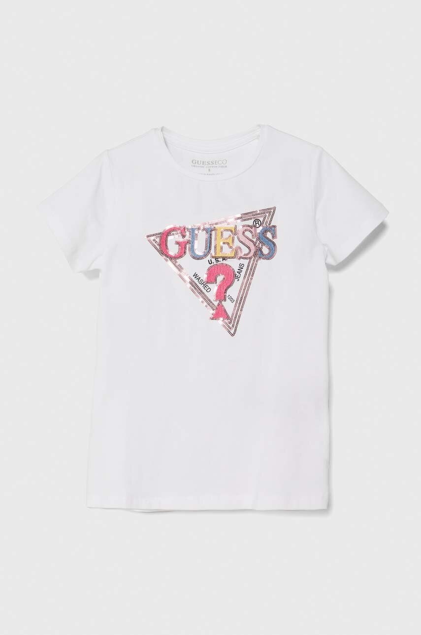 

Детска тениска Guess в бяло J4YI04 K6YW4, Бял