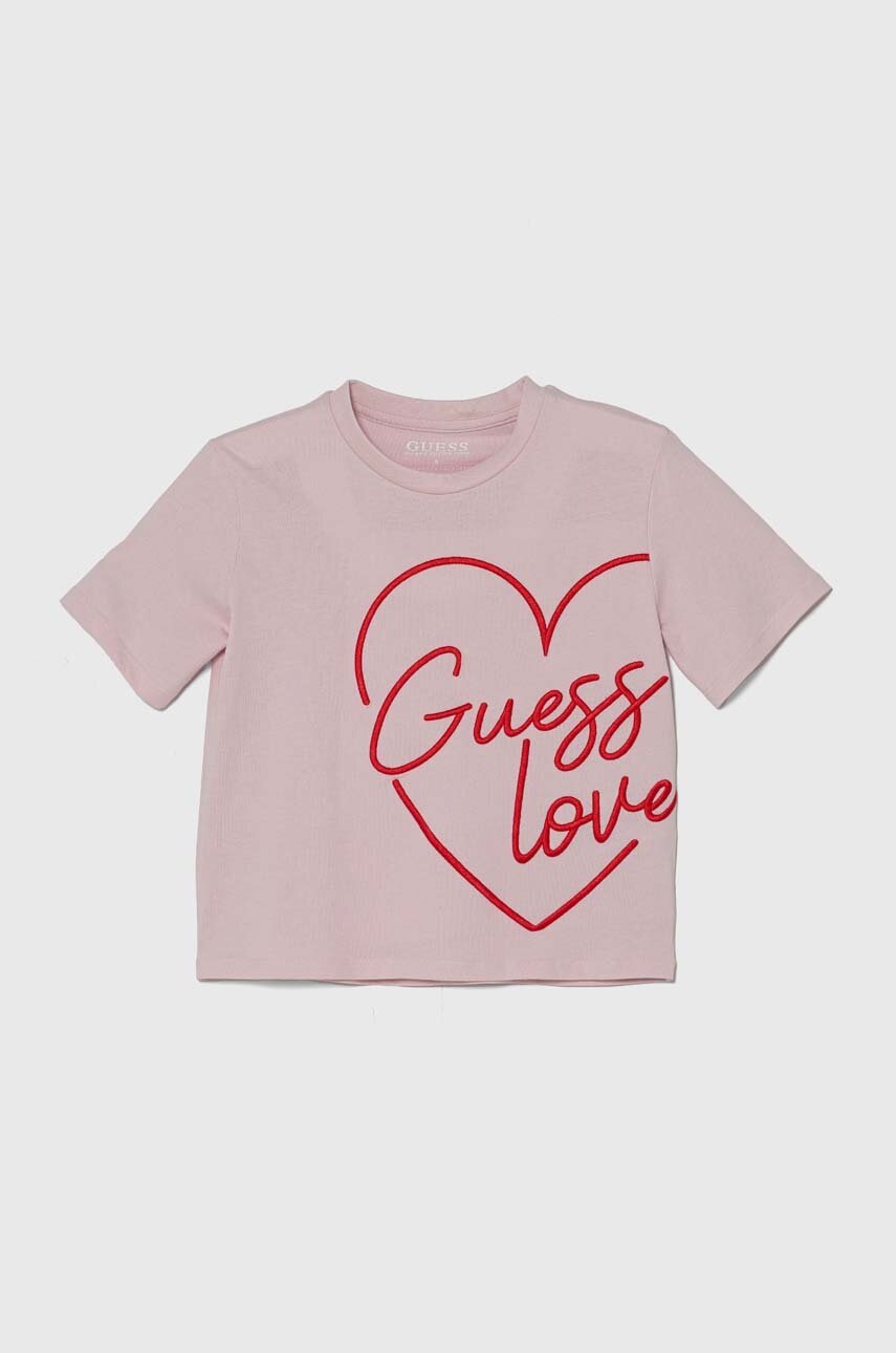 

Памучна тениска Guess в розово J4YI06 K8HM4, Розов