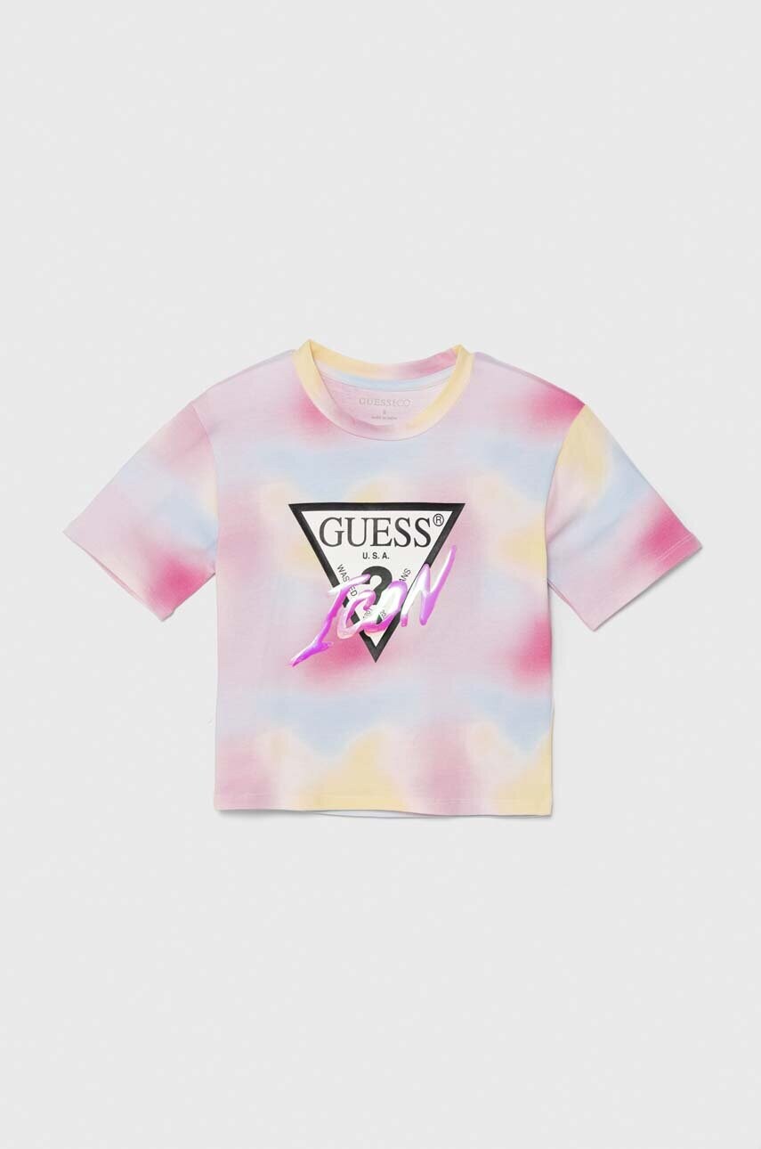 Levně Dětské tričko Guess růžová barva, J4YI09 K6YW3