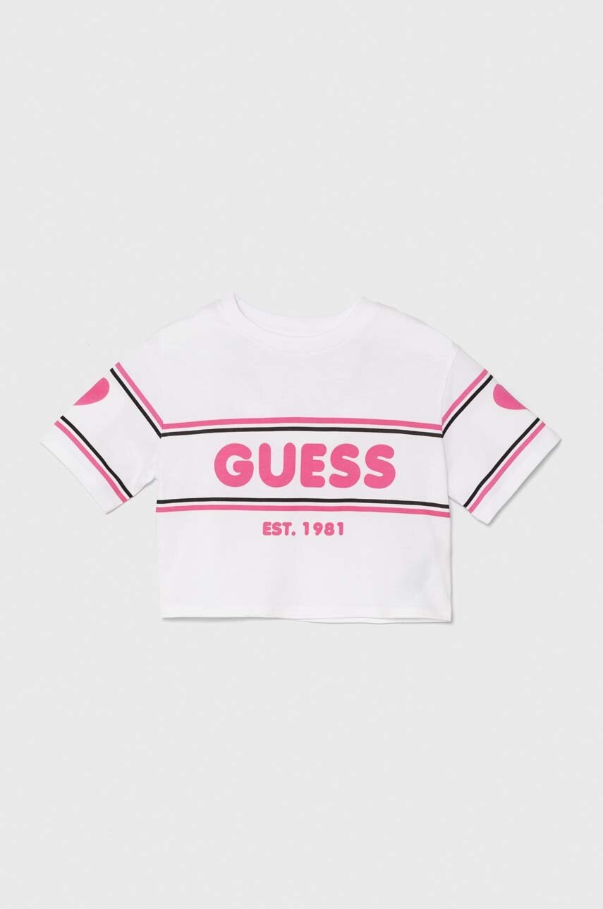 

Памучна тениска Guess в бяло J4YI10 K8HM4, Бял