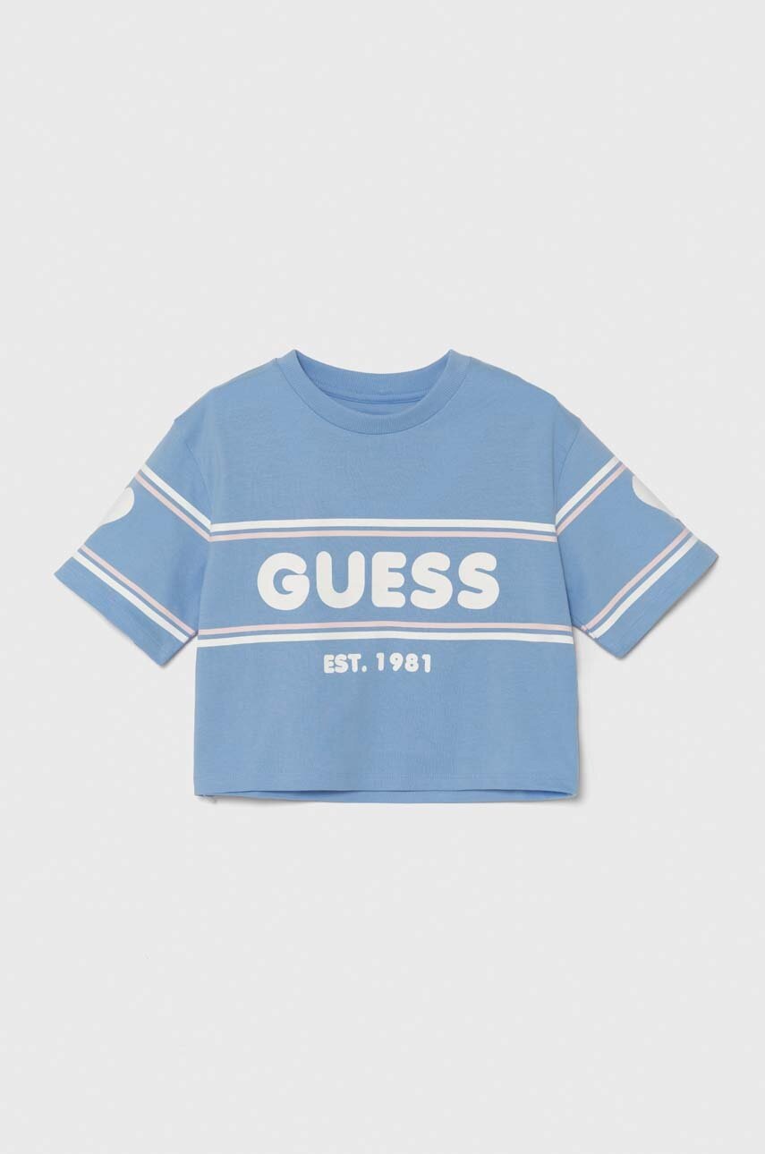 

Памучна тениска Guess в синьо J4YI10 K8HM4, Син