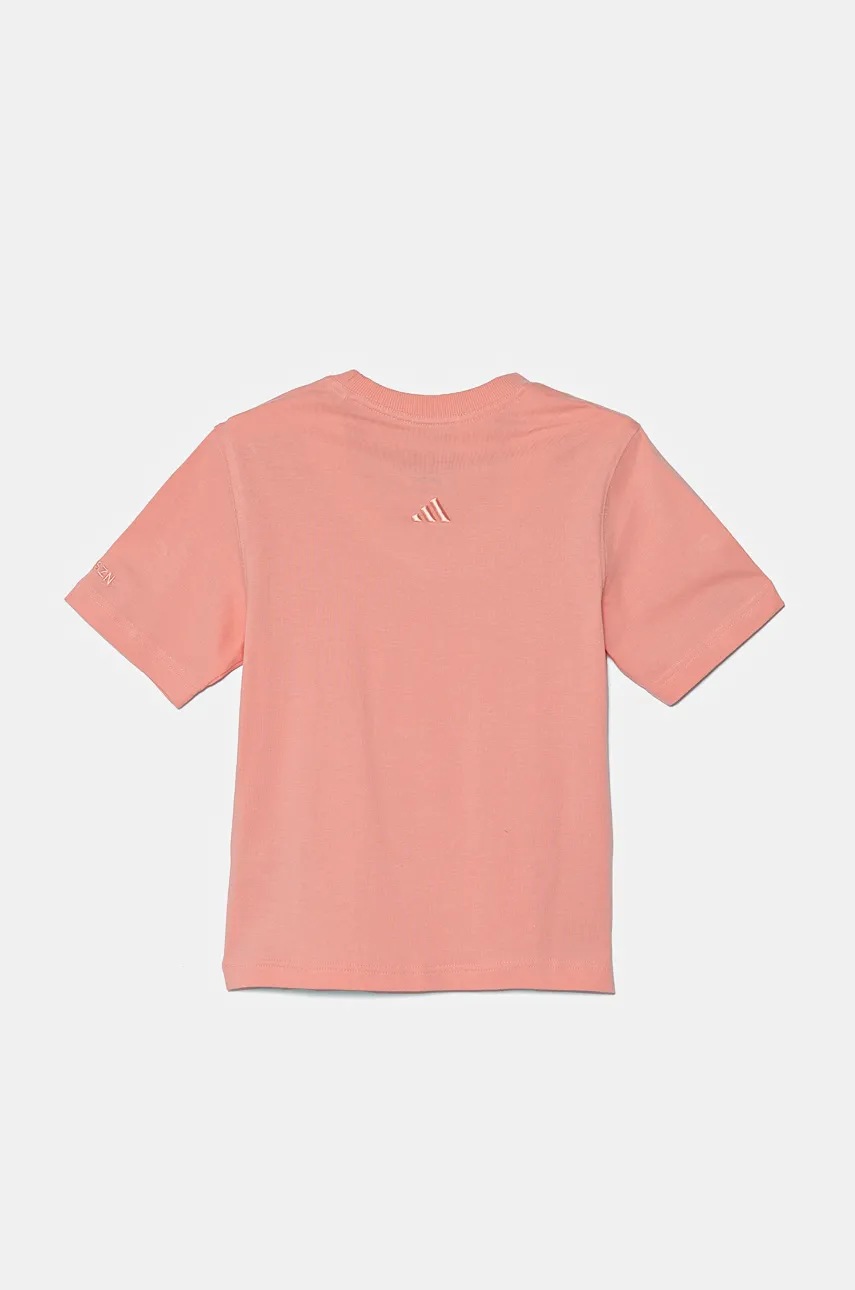 Детская хлопковая футболка adidas J SZN GFX TEE цвет розовый IV7114 Детская хлопковая футболка adidas J SZN GFX TEE цвет розовый IV7114