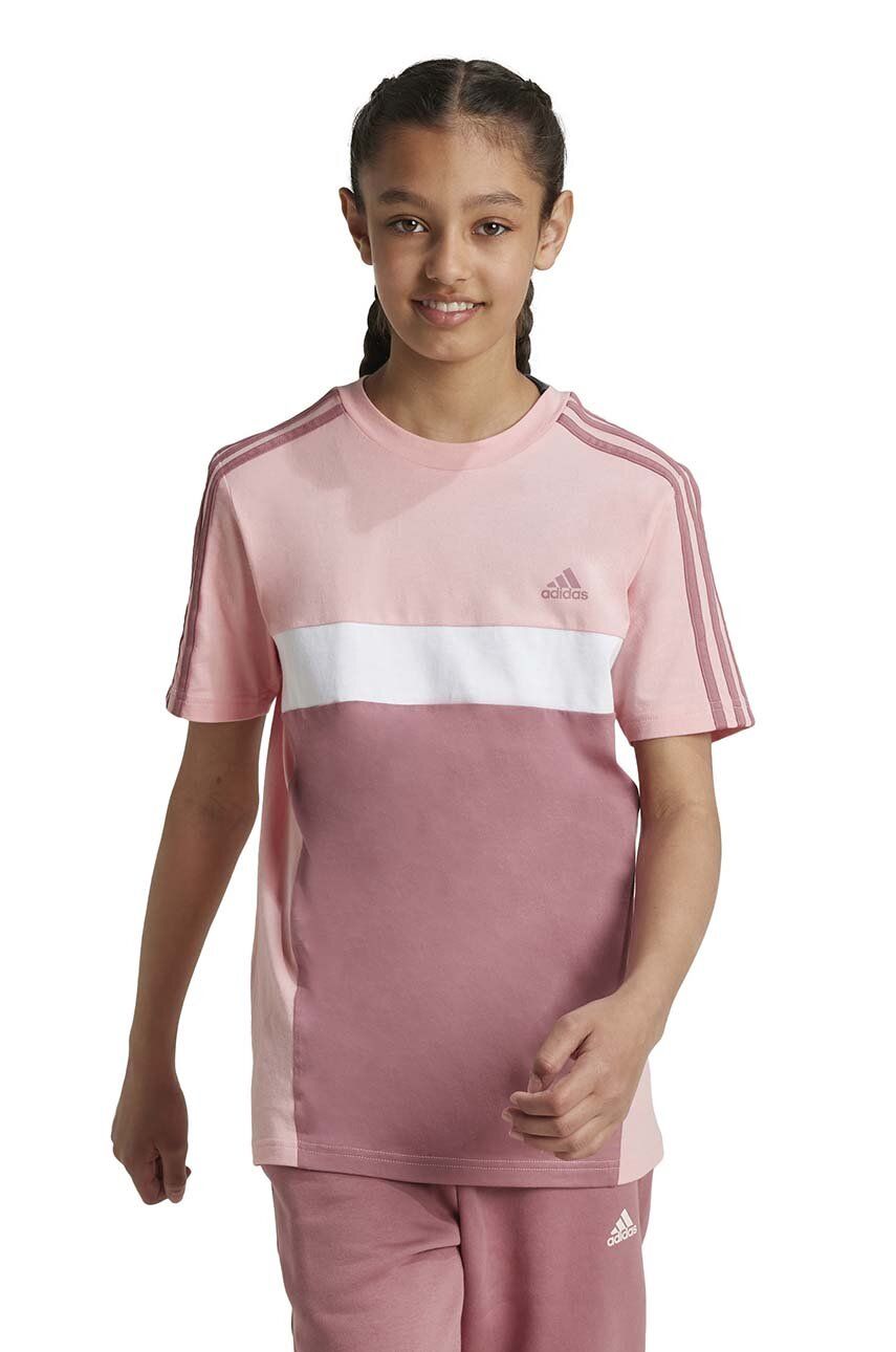 adidas tricou J 3S TIB T culoarea roz, IV7300