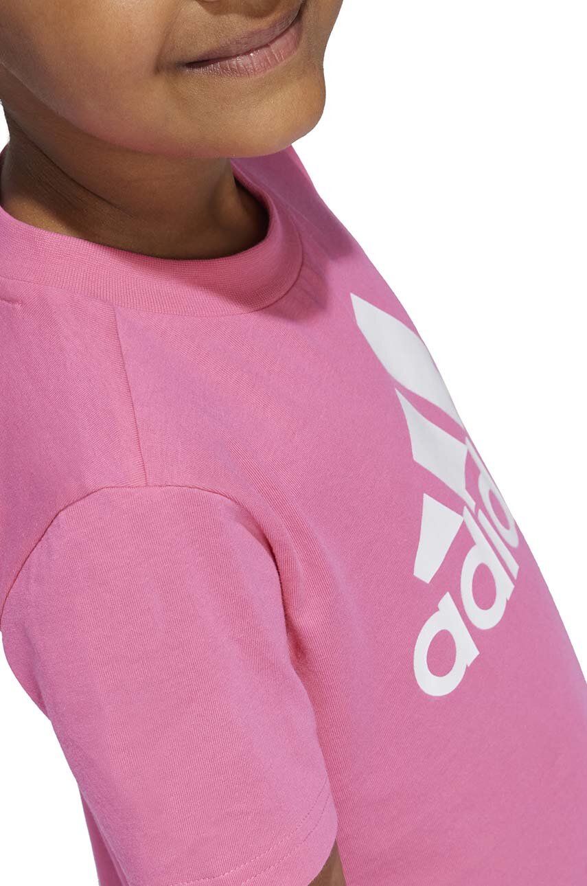 Dječja Pamučna Majica Kratkih Rukava Adidas LK BL CO TEE Boja: Ružičasta, IX7329