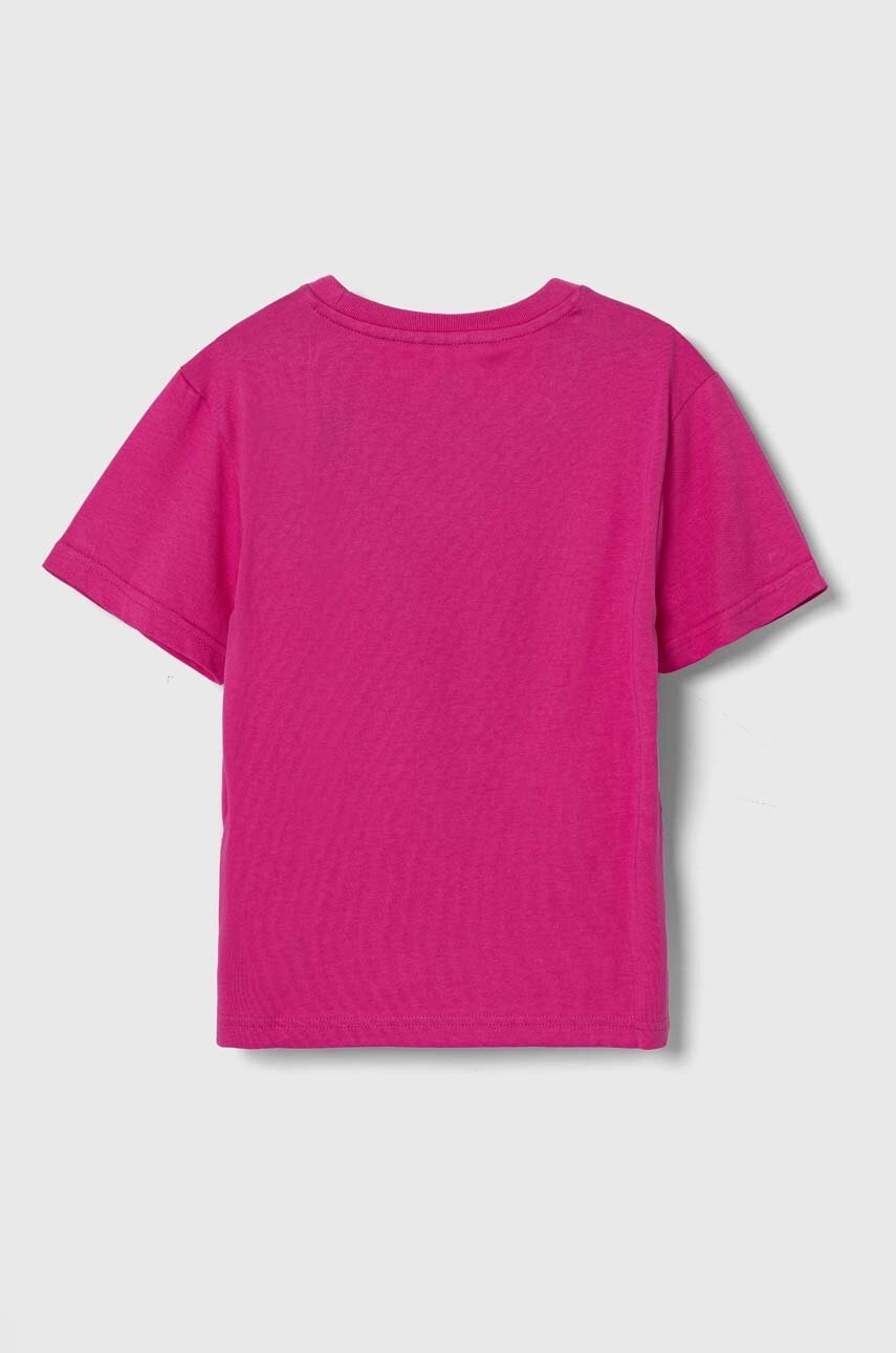 Детская хлопковая футболка adidas Originals TREFOIL TEE цвет розовый IY7419