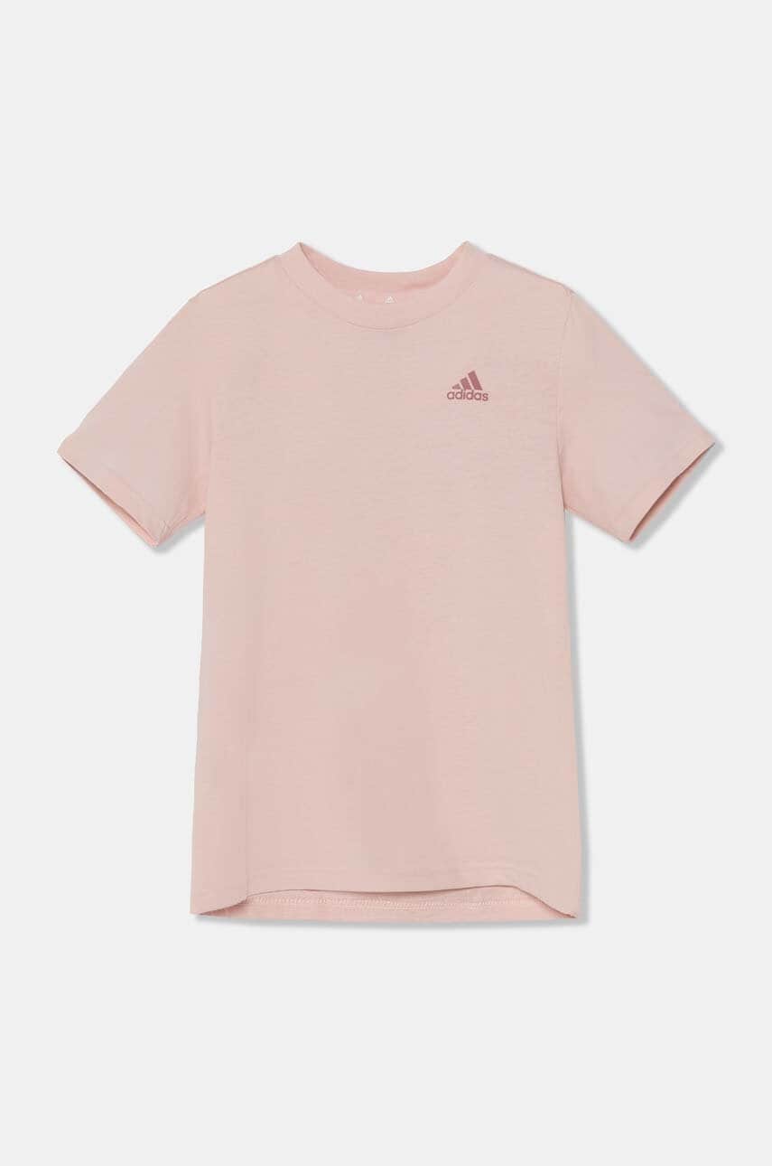 adidas tricou de bumbac pentru copii U SL TEE culoarea roz, JF8747