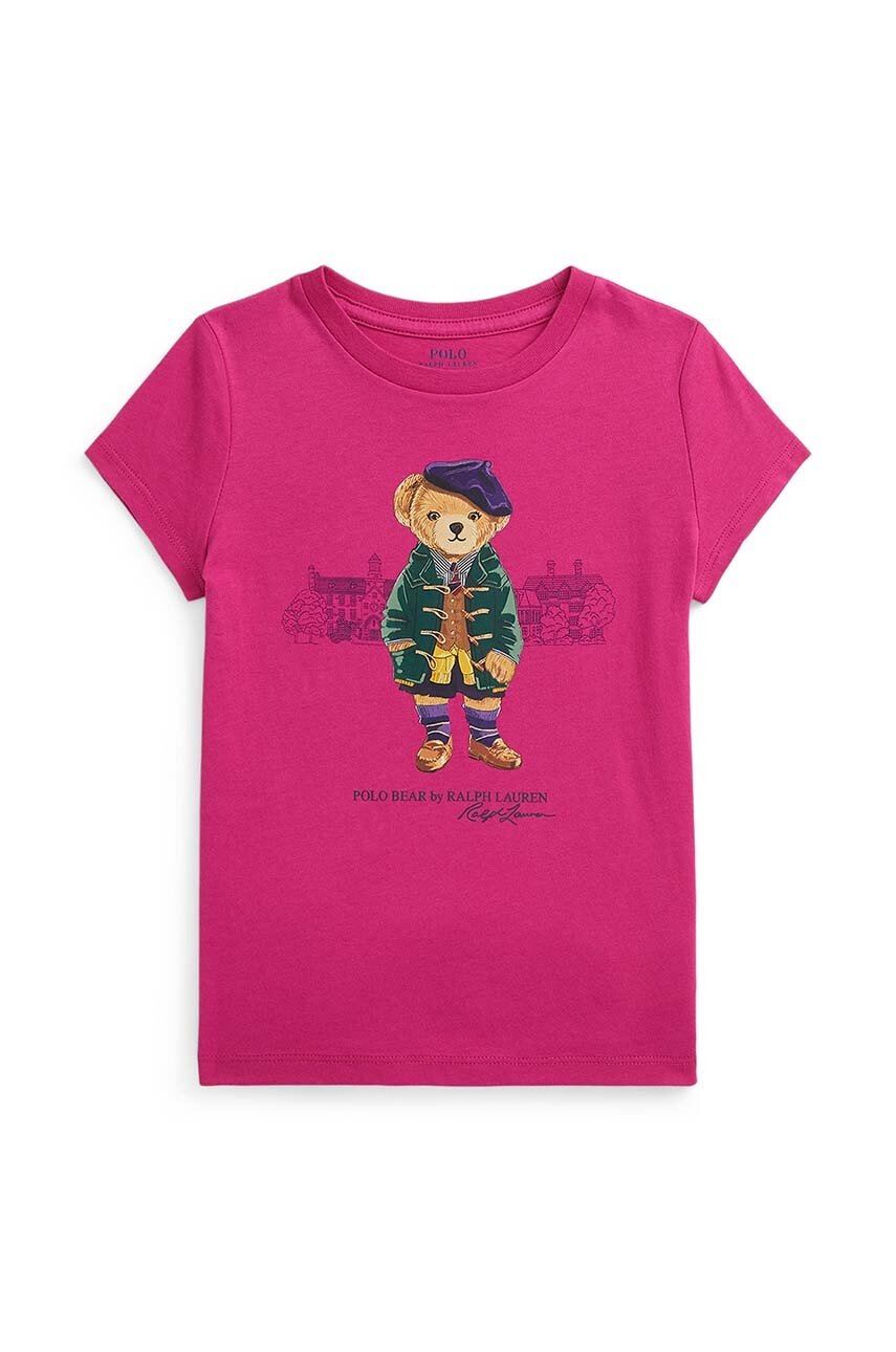 

Детска памучна тениска Polo Ralph Lauren в розово 312951080001, Розов