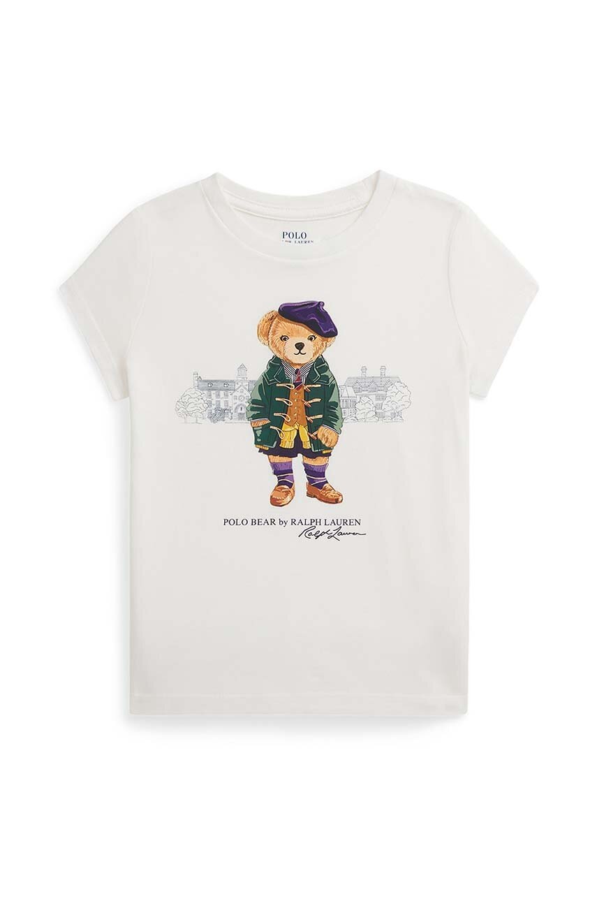 

Детска памучна тениска Polo Ralph Lauren в бяло 312951080002, Бял