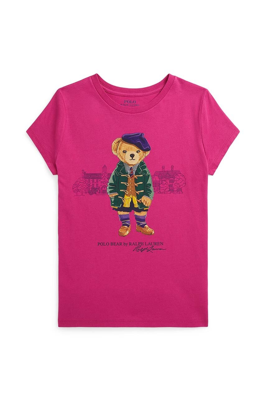 

Детска памучна тениска Polo Ralph Lauren в розово 313951080001, Розов