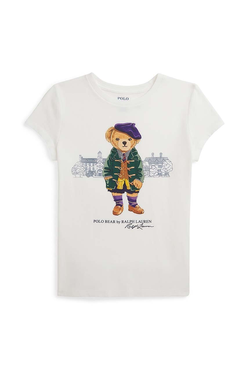 

Детска памучна тениска Polo Ralph Lauren в бяло 313951080002, Бял