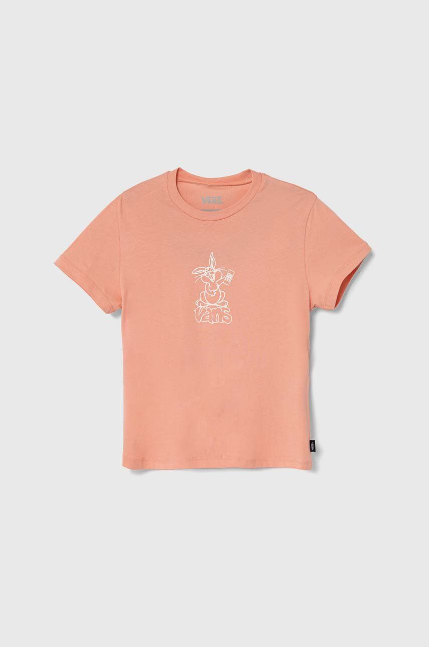 Vans tricou de bumbac pentru copii GR CRAZY EDDY culoarea roz, VN000K94D471