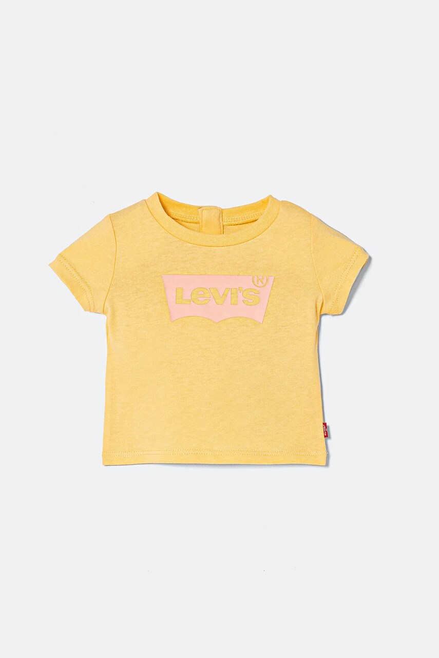 Levi's tricou din bumbac pentru bebelusi BATWING TEE culoarea galben, 1EK825