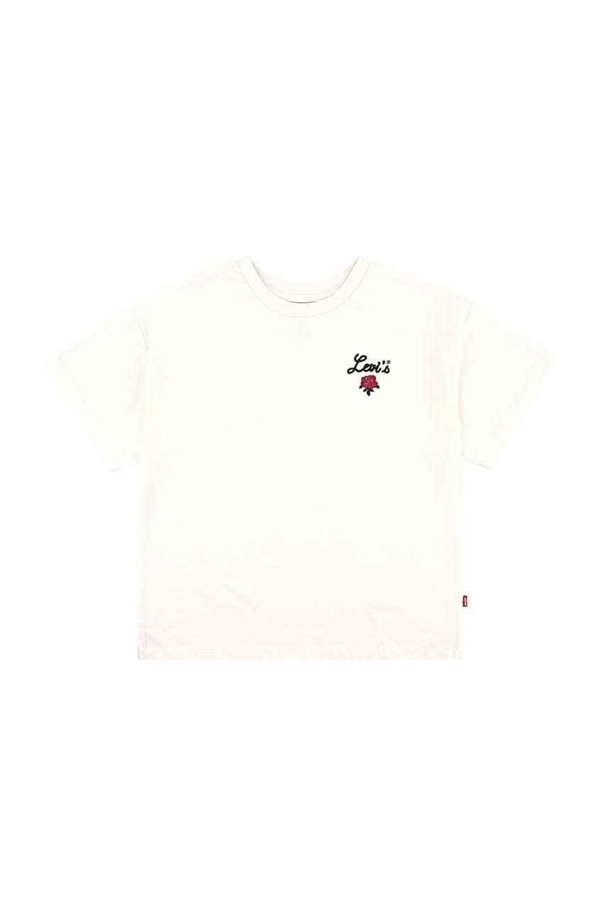 Levi\'s tricou de bumbac pentru copii OVERSIZED LEVIS ROSE TEE culoarea bej, 3EL489