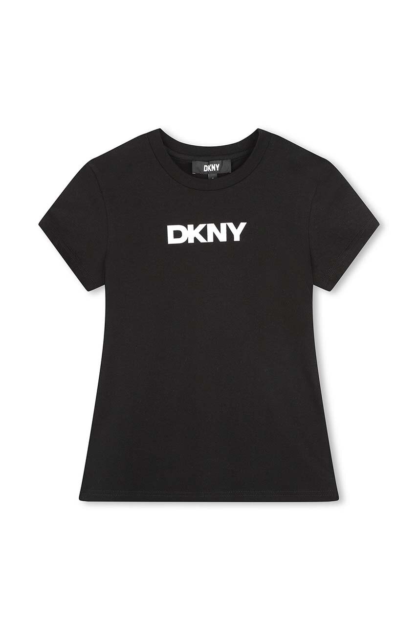 Dkny tricou copii culoarea negru, D62036 Dkny tricou copii culoarea negru, D62036