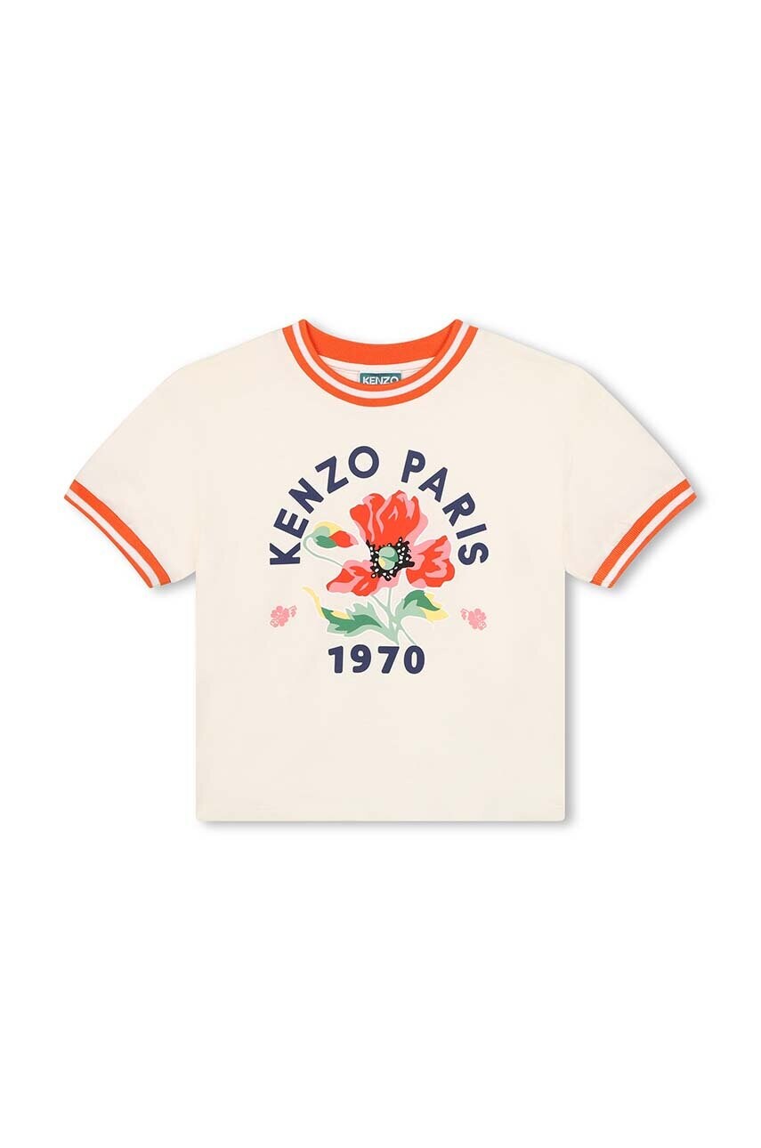 Kenzo Kids tricou de bumbac pentru copii culoarea bej, K60557