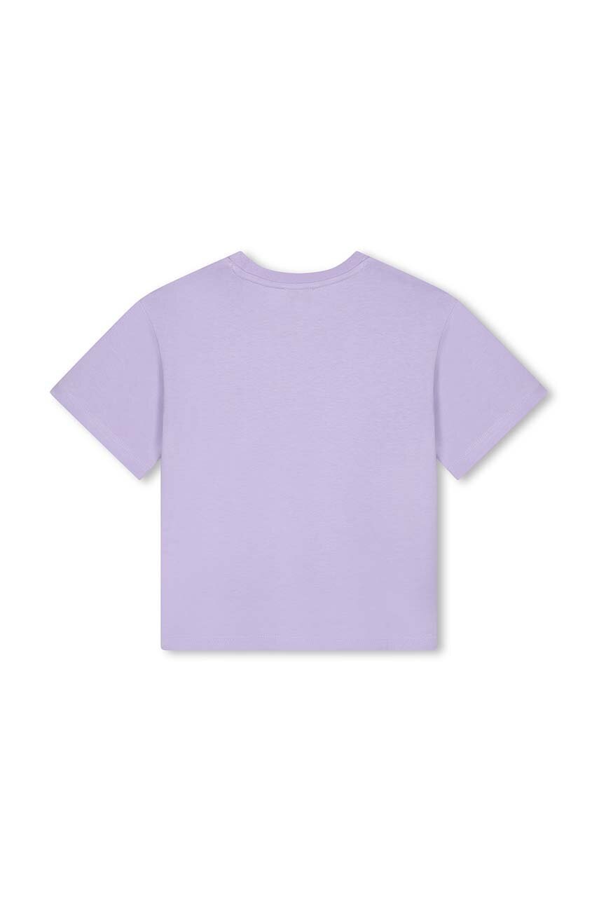 Детская хлопковая футболка Kenzo Kids цвет фиолетовый K60704